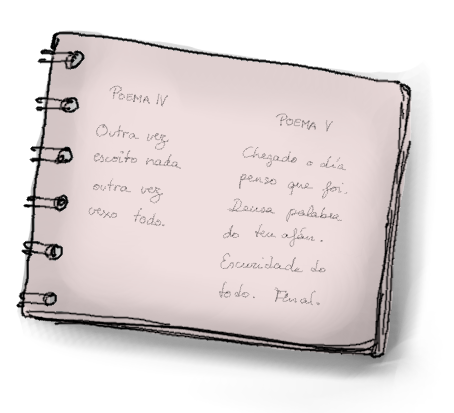 Caderno manuscrito cun poema