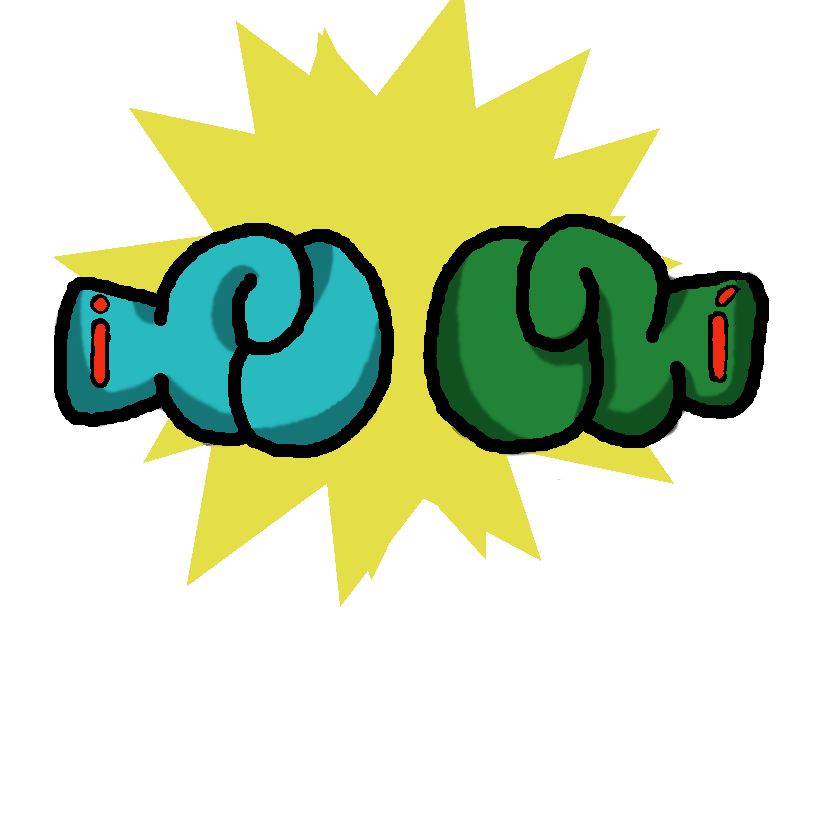 Dous guantes de boxeo un con i e outro con i acentuado graficamente como se chocasen