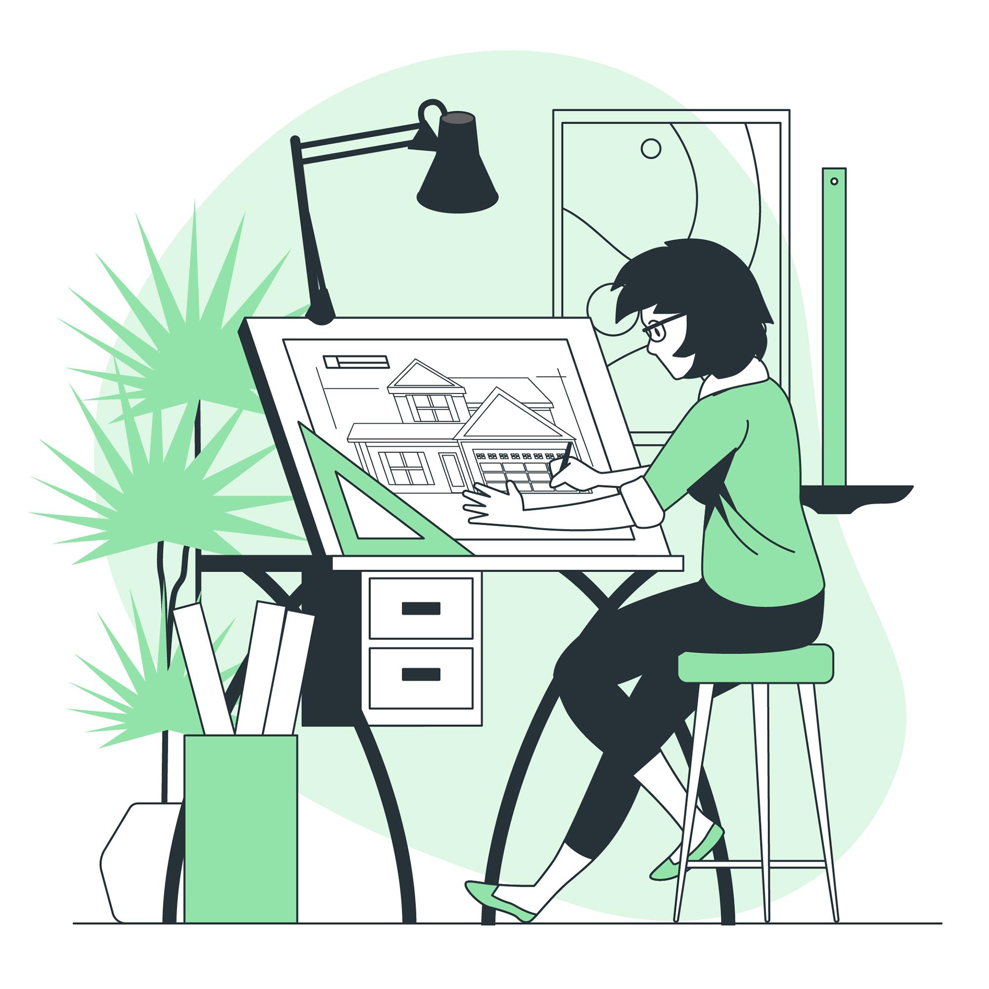 Ilustración del concepto de arquitecto