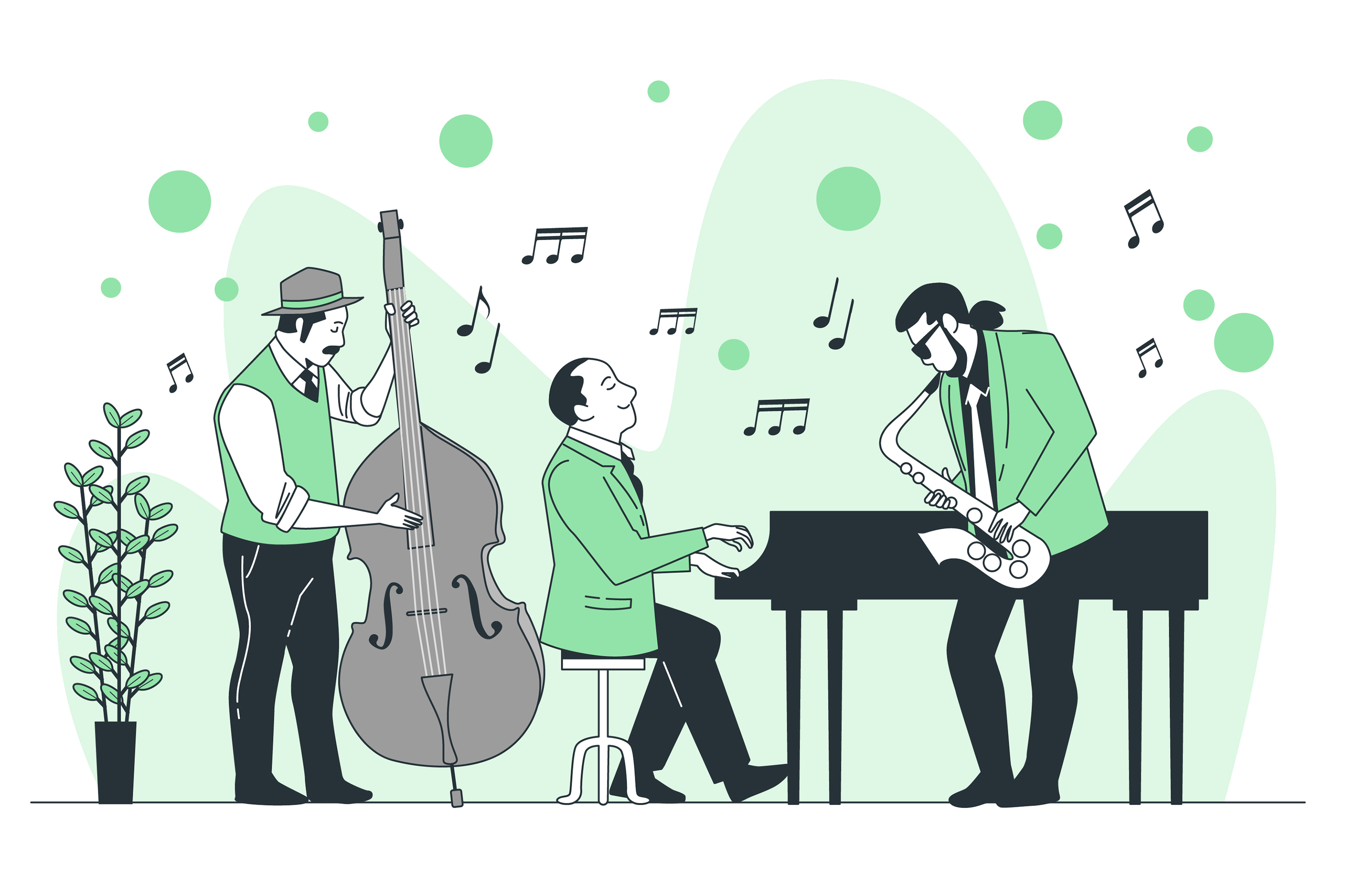Tocando la ilustración del concepto de jazz