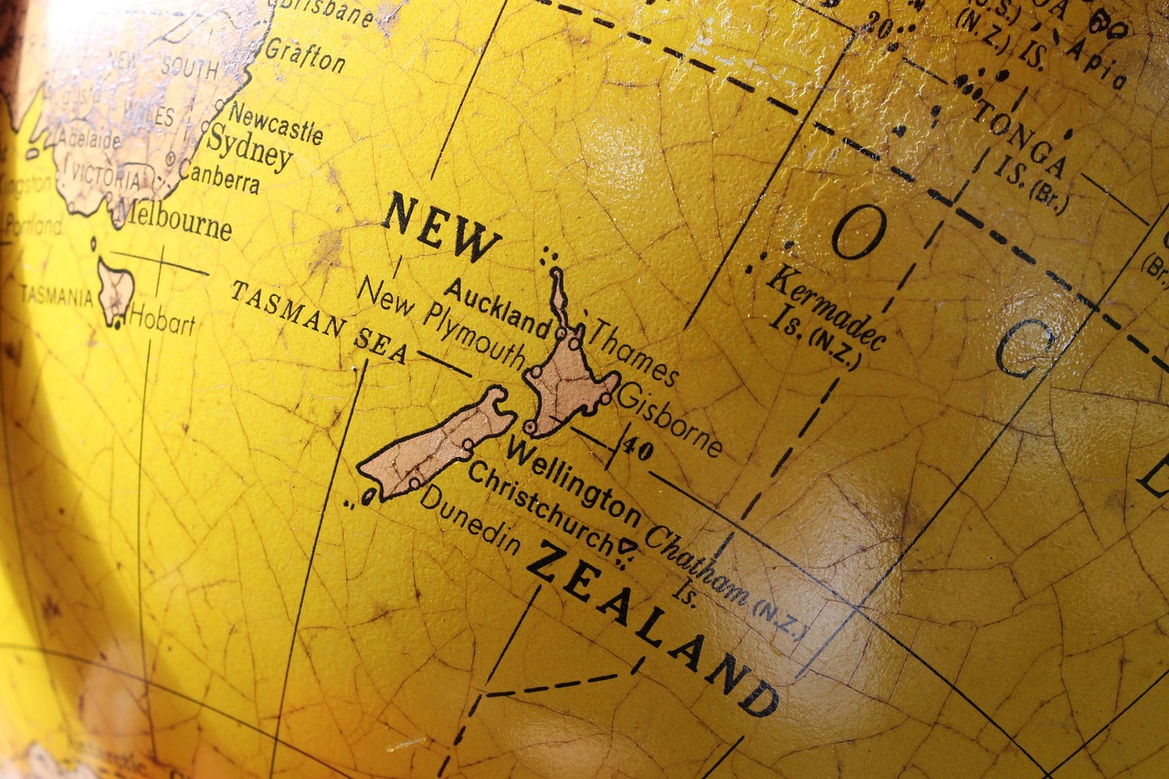 New Zealand in a map