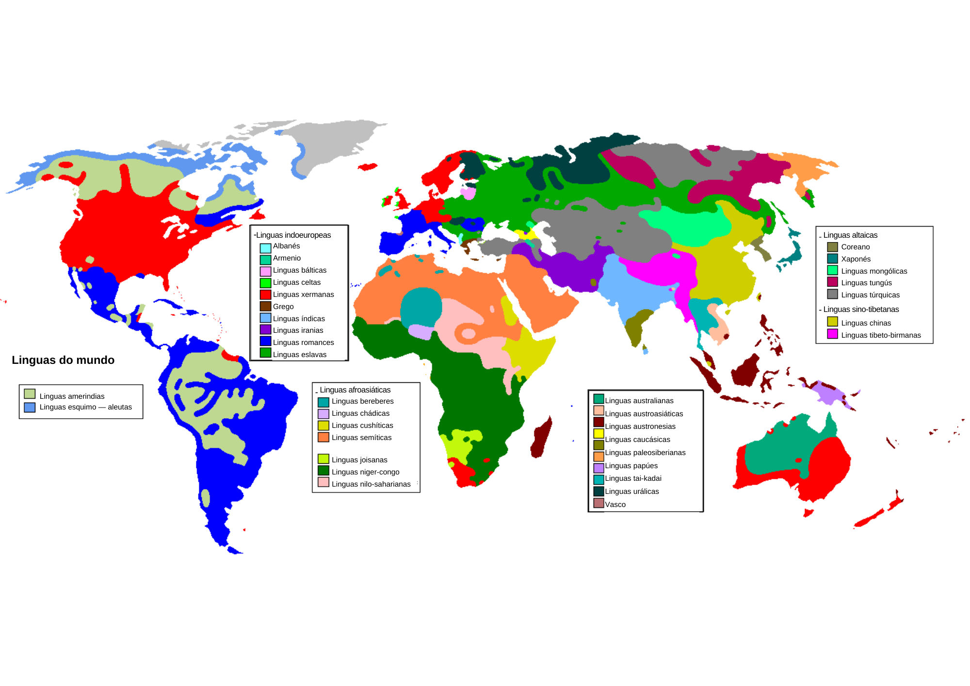 Mapa das linguas do mundo