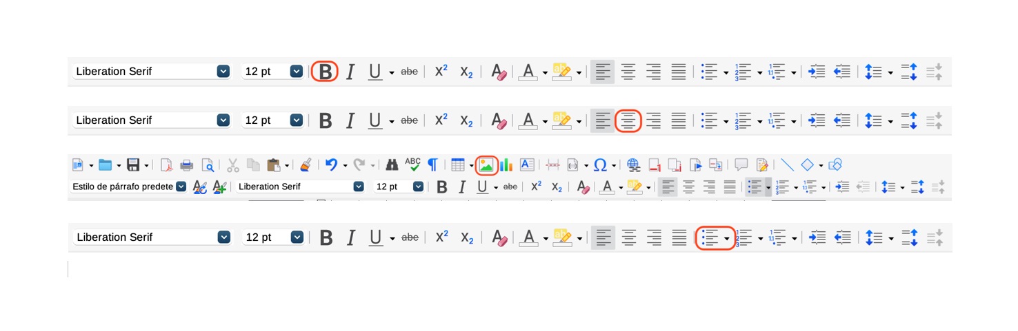 Captura da interface LibreOffice Writer