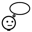 Pictograma que representa unha persoa pensando en algo.