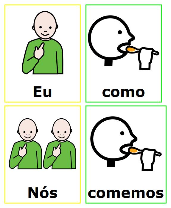 Verbos en singular e plural (Arasaac) Pictogramas de verbos en singular e plural feito en Araword