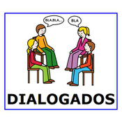 Elaboración propia para o programa cREAgal. Pictograma de diálogo con texto adaptado co programa Araword.