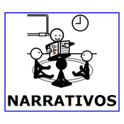 Elaboración propia para o programa cREAgal. Pictograma de un conta contos e con texto adaptado co programa Araword.