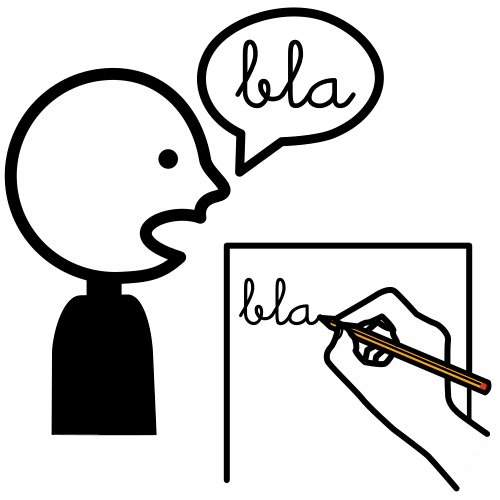 Pictograma que representa ditado