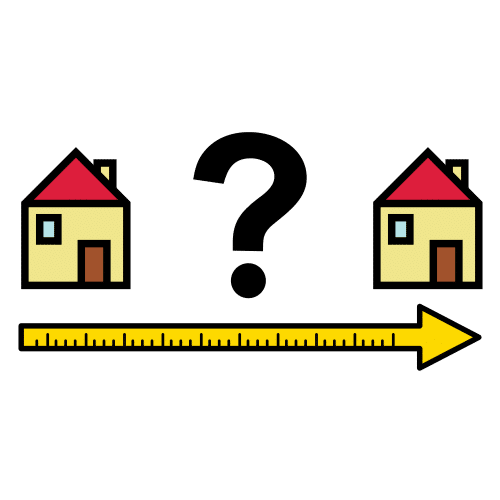 Pictograma que representa distancia