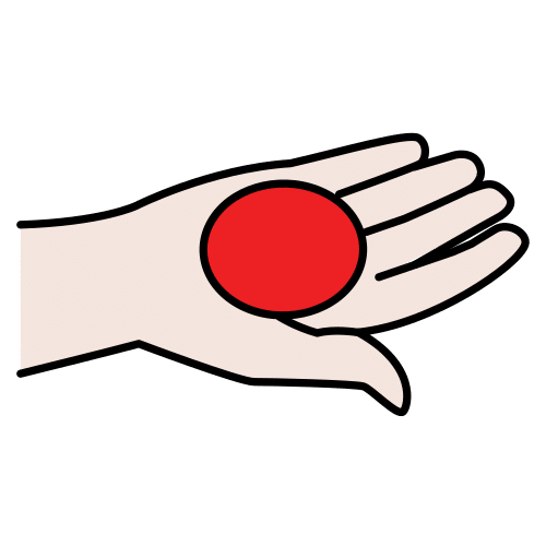 Pictograma que representa unha man cunha pelota