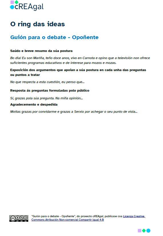 Accede ao documento descargable. Abre nunha nova xanela. O ring das ideas - Opoñente