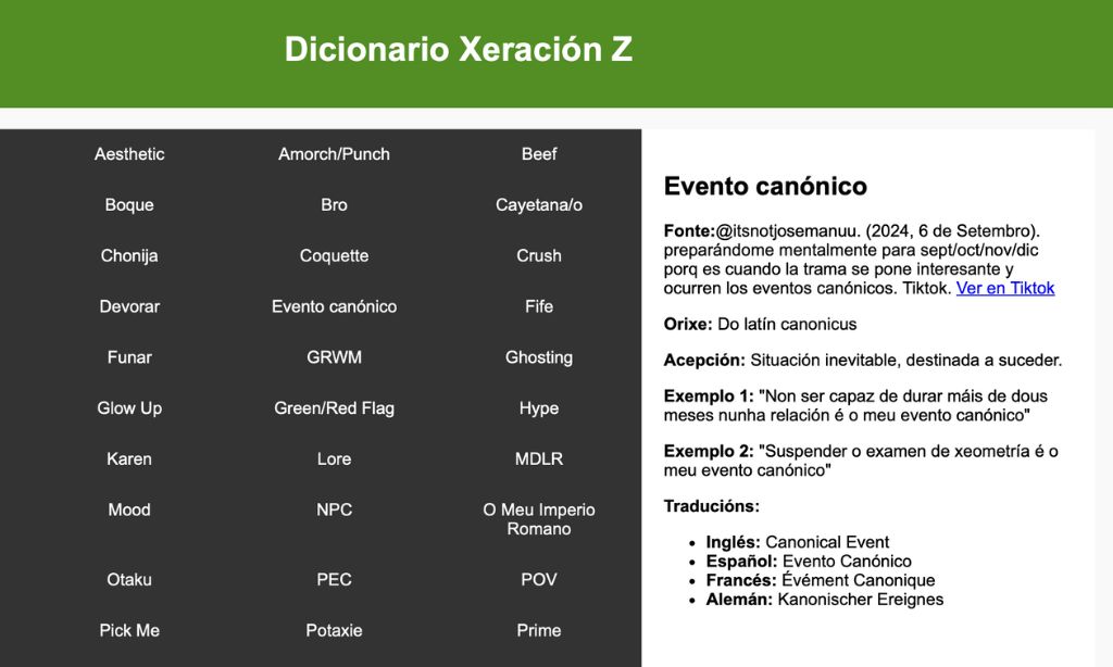Dicionario Xeración Z