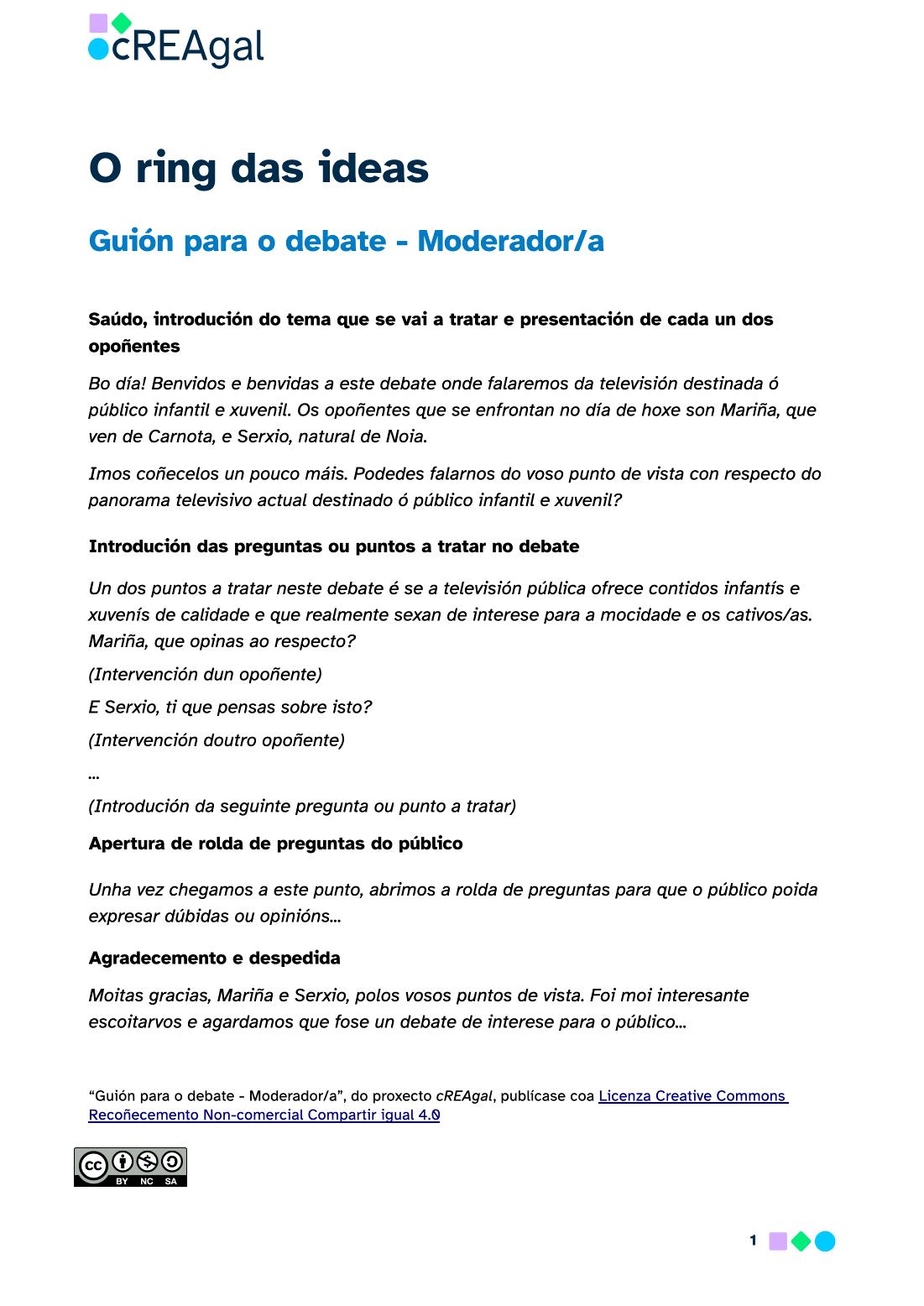 O ring das ideas - Moderador