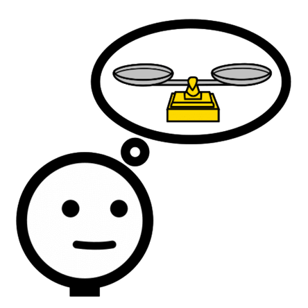 Unha persoa pensando no que é xusto ou non