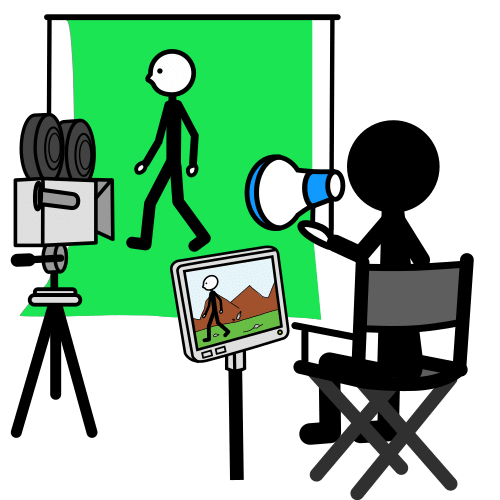 Pictograma de rodar unha película