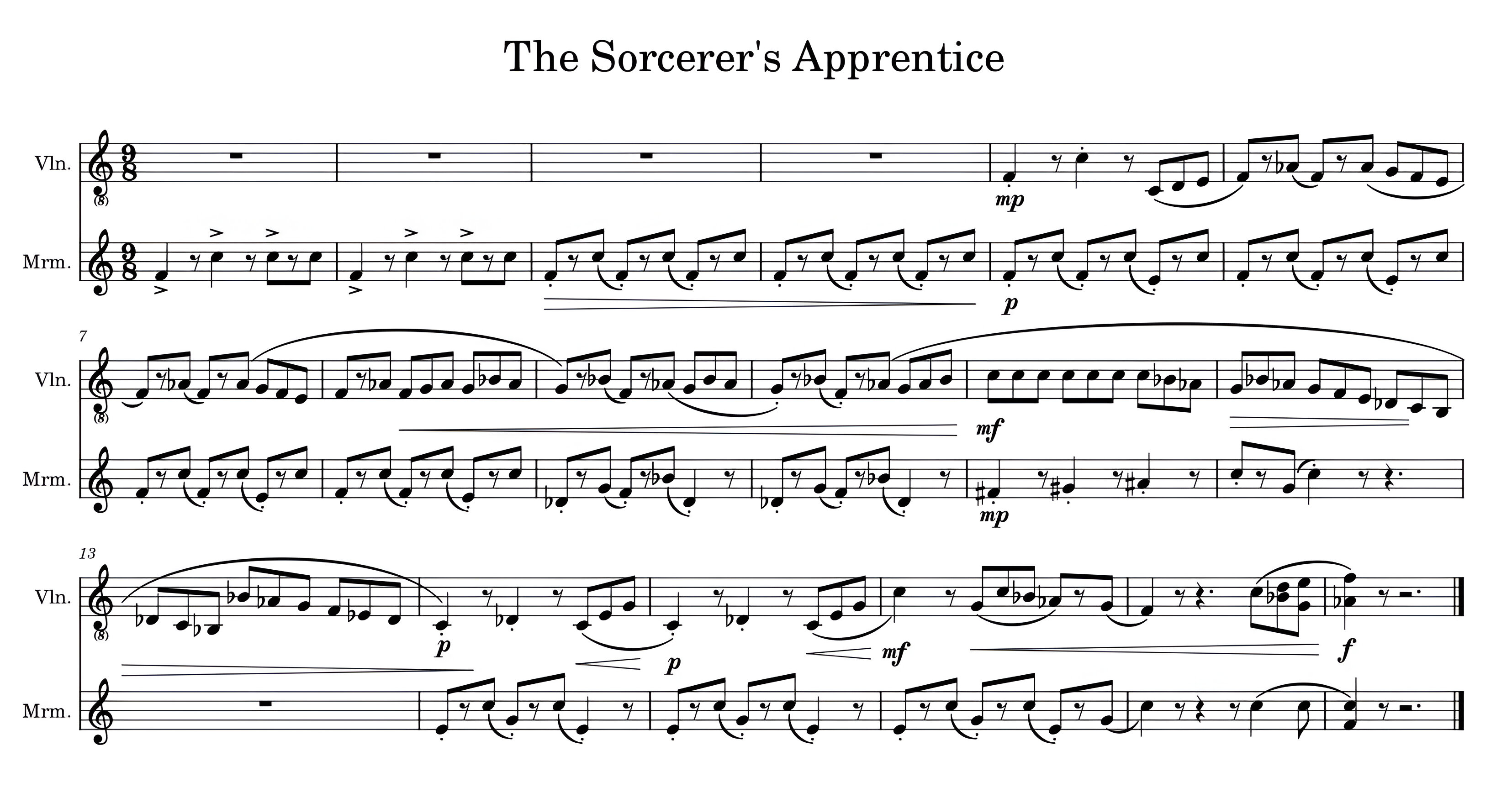Let's sing tune The Sorcerer's Apprentice