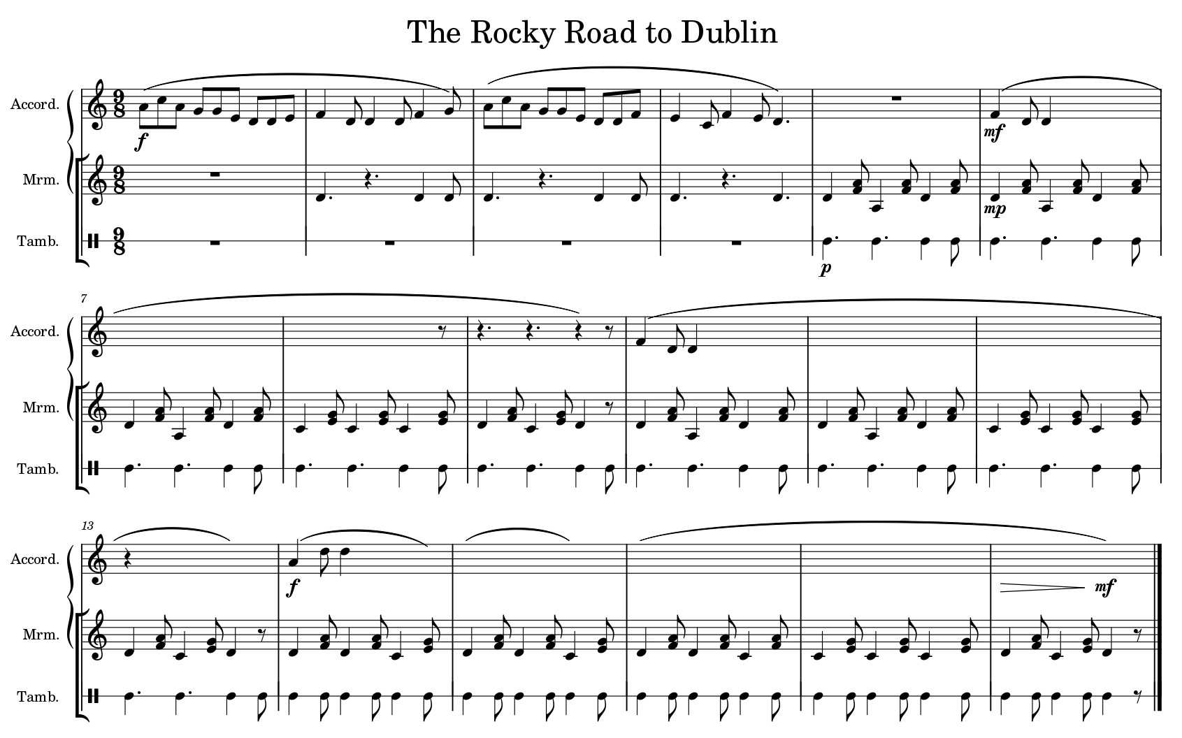 The Rocky Road to Dublin accompaniment The Rocky Road to Dublin accompaniment