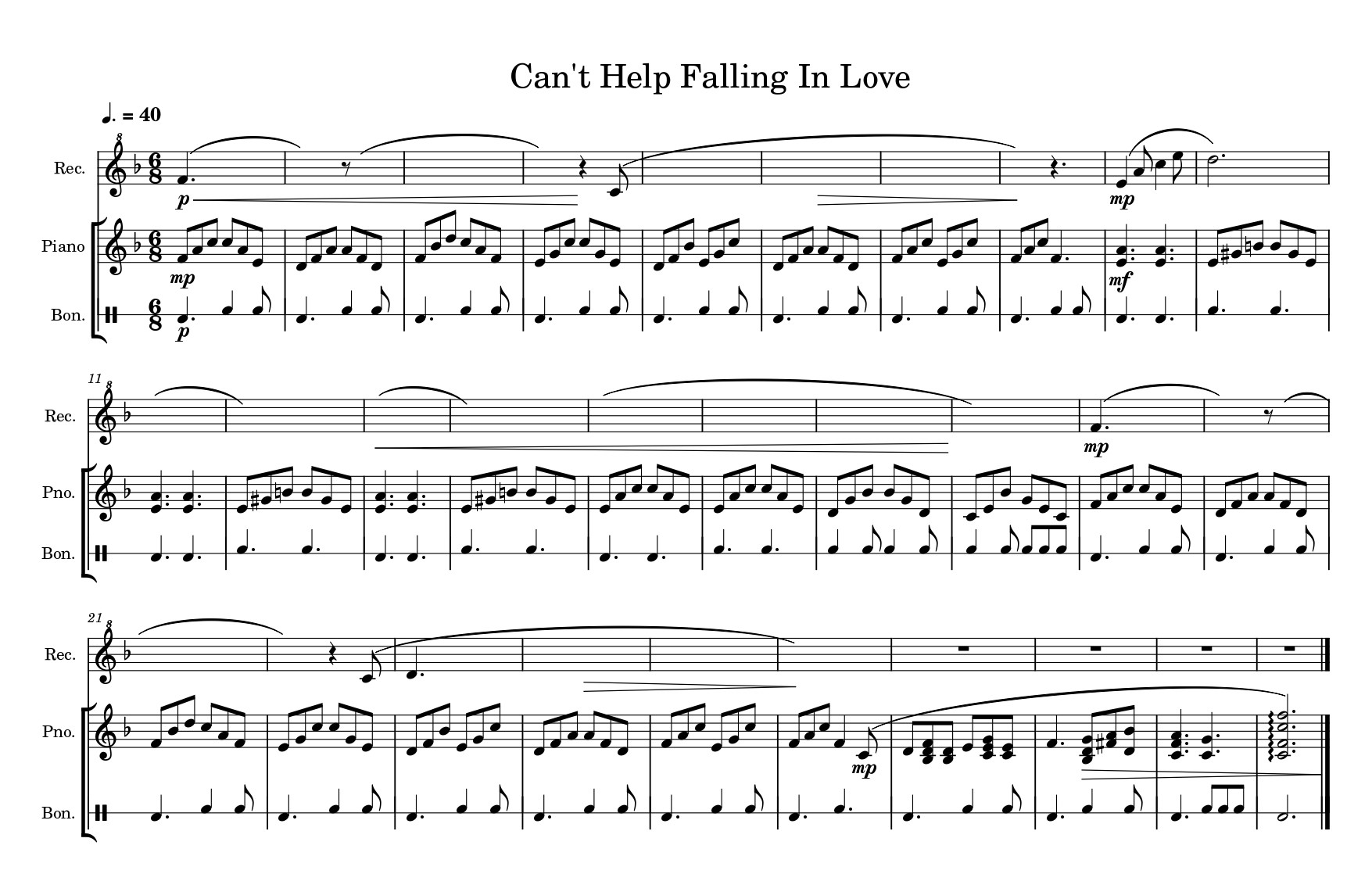 Can't Help Falling in Love accompaniment Can't Help Falling in Love accompaniment