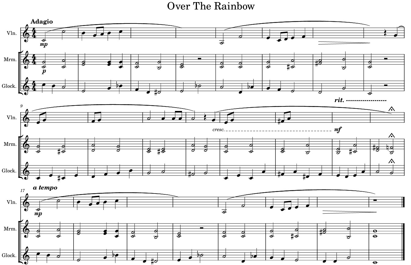 Over the rainbow silent bars Over the rainbow silent bars