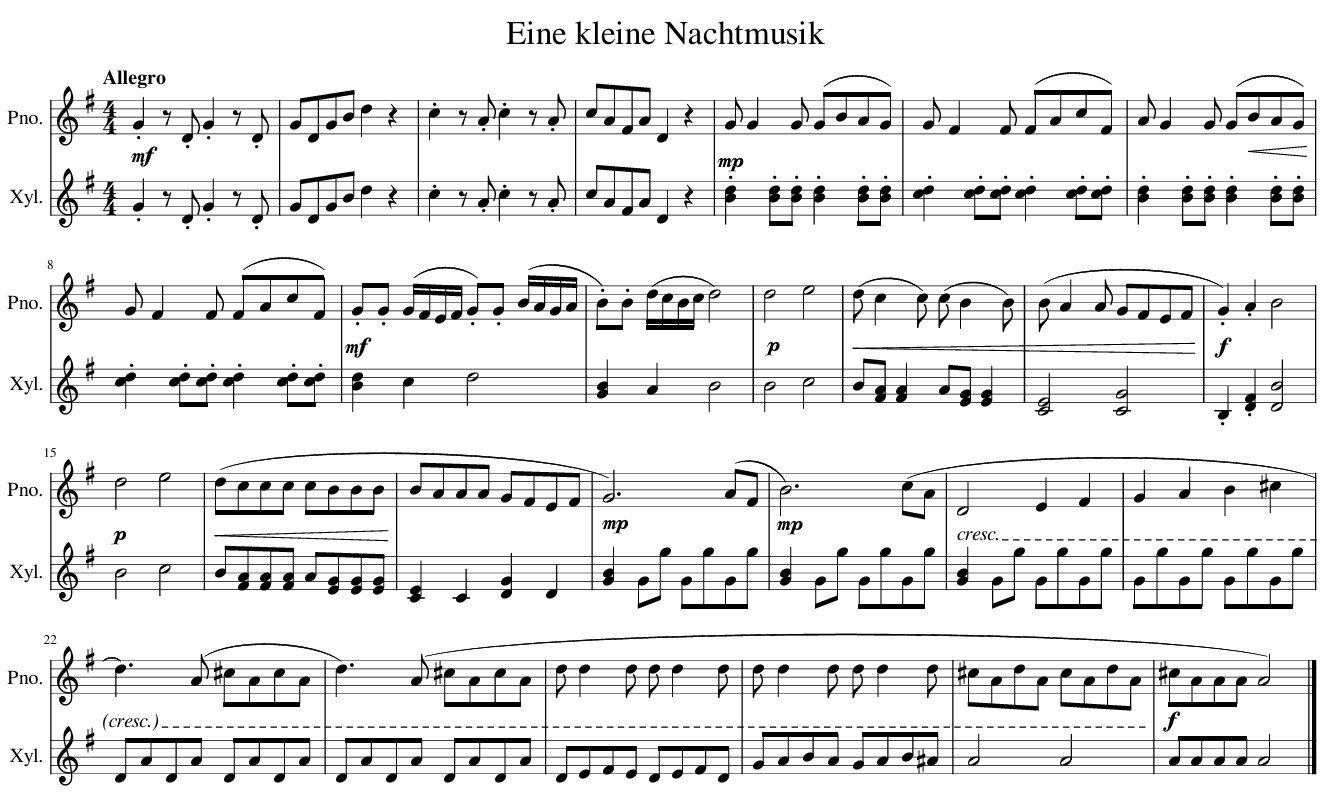 Eine kleine Nachtmusik score