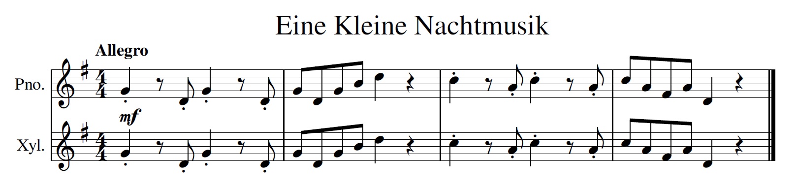 Eine kleine Nachtmusik Eine kleine Nachtmusik