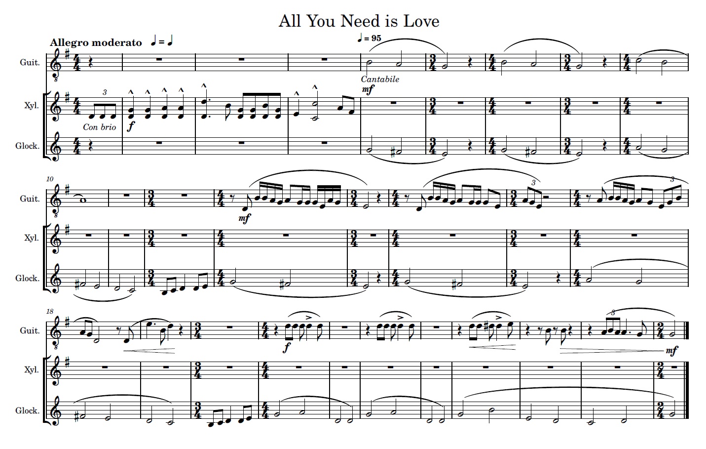 All You Need Is Love Score