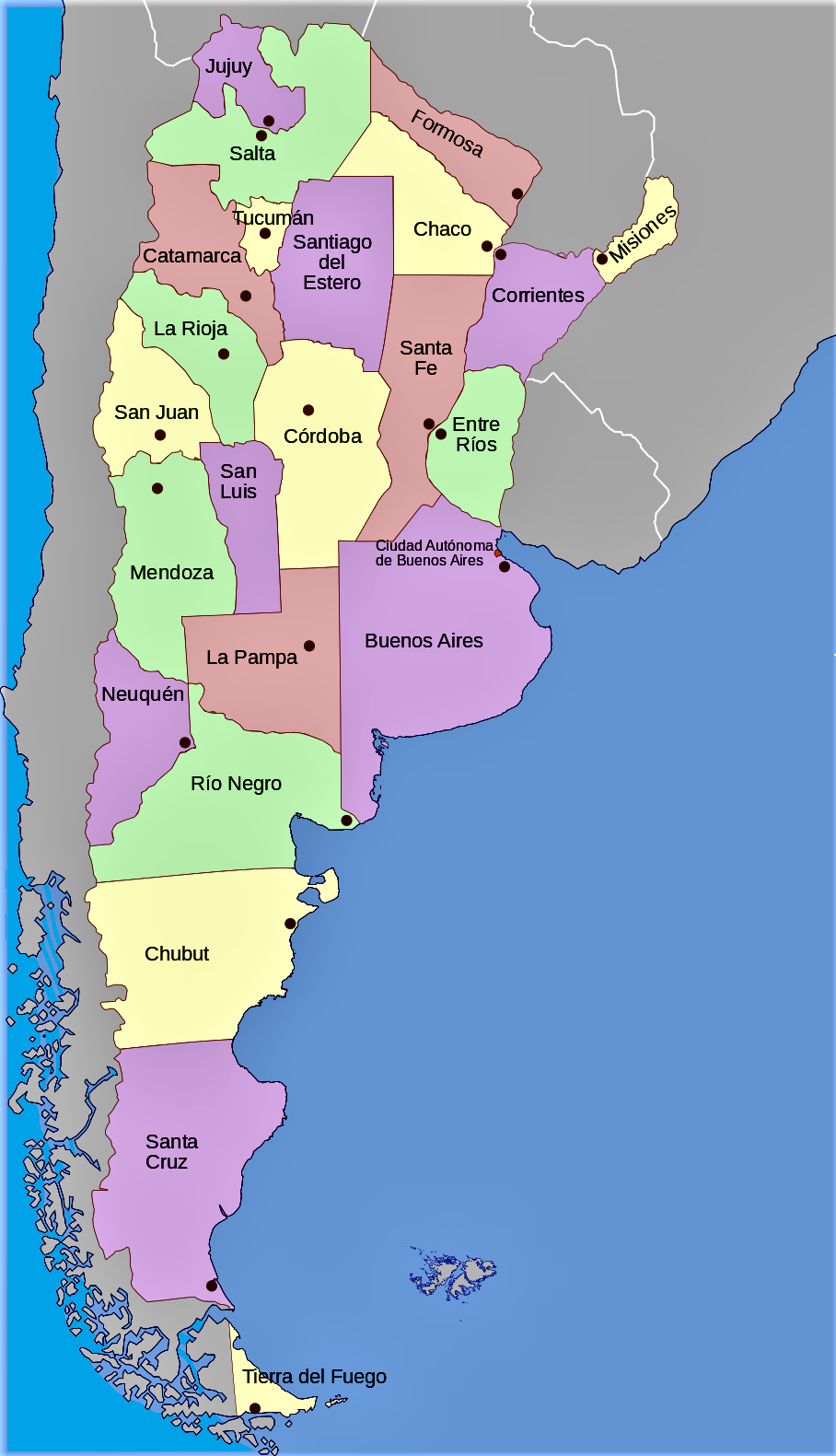 Map of Argentine Map of Argentine