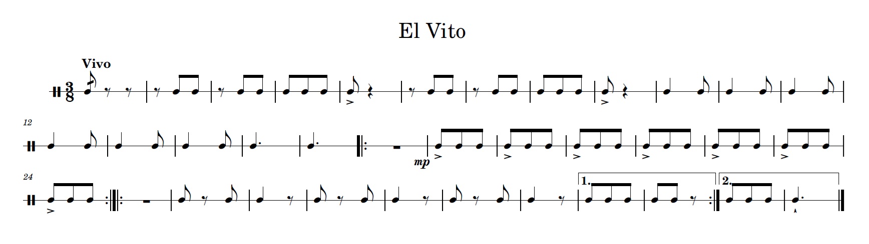 El Vito El Vito Accompaniment score