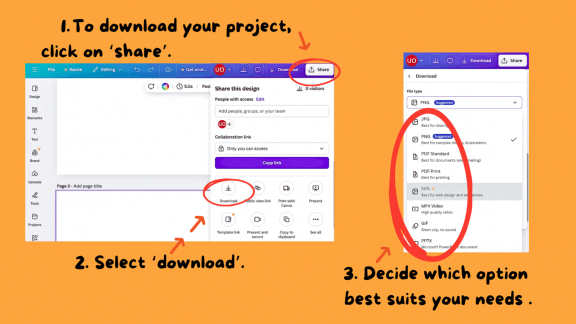 Canva instructions slide 3 Canva instructions slide 3