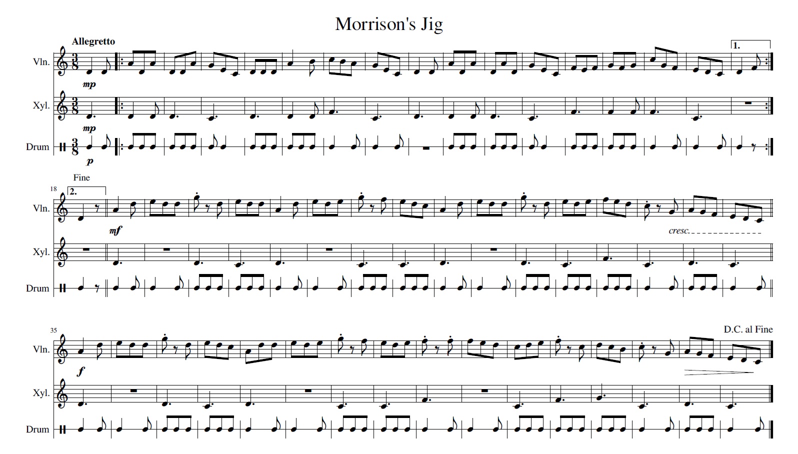 Morrison's Jig complete score Morrison's Jig complete score