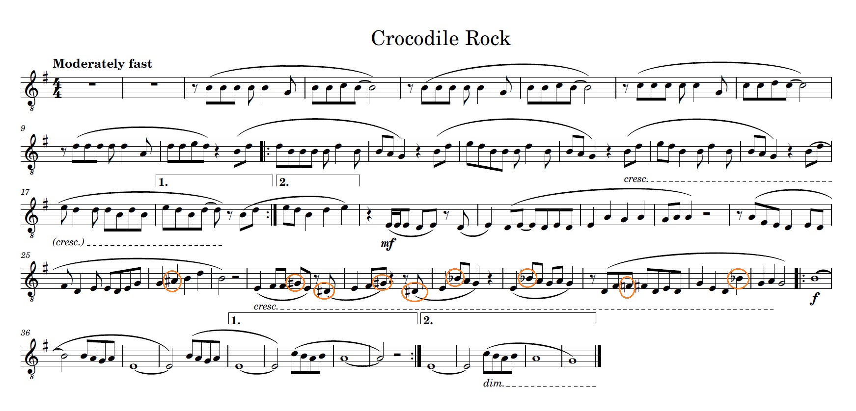 Crocodile RockAccidentals Crocodile Rock Accidentals