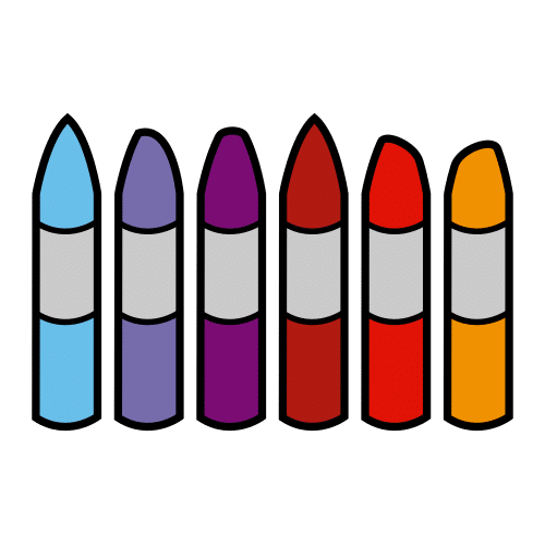 Ceras de diferentes colores.