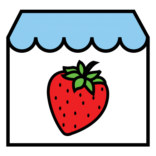 Frutería con una fresa en el centro.