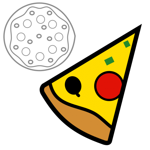 Trozo de pizza cortado en triángulo