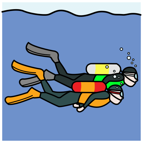 Dos personas buceando juntas