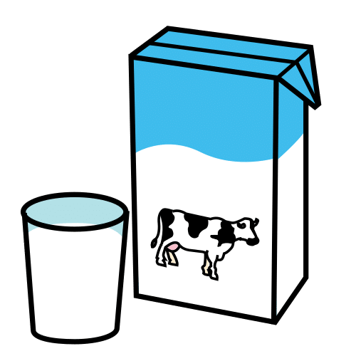 Tetrabrik y vaso de leche