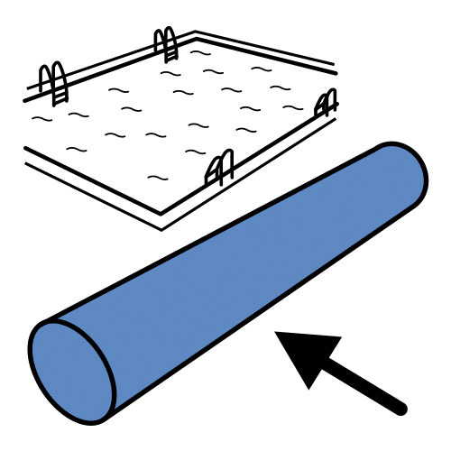 Churro de agua con una piscina al fondo