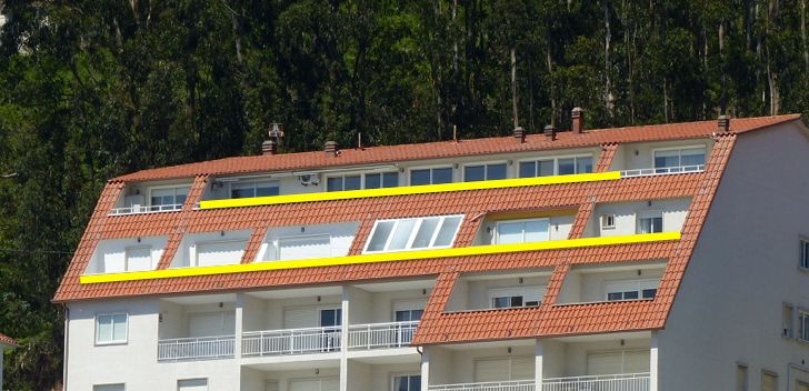 Fotografía de los áticos de un edificio