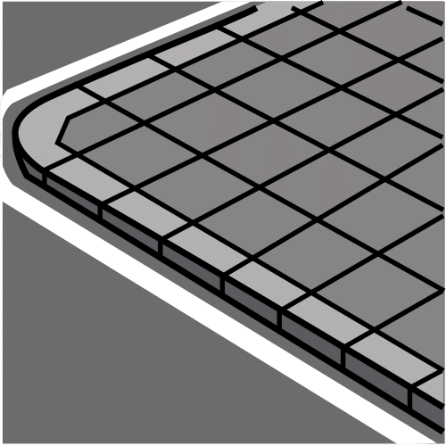 Trozo de acera divido en cuadrados