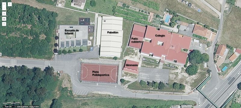 Imagen aérea de un colegio