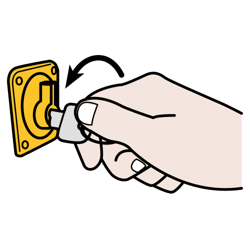 Mano abriendo una cerradura con una llave