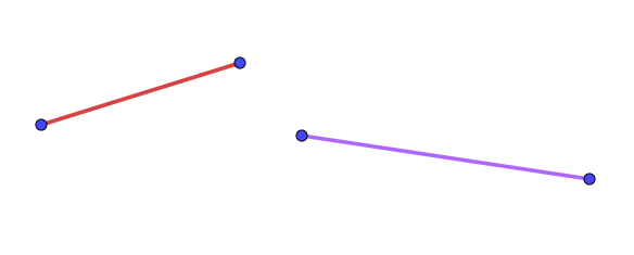 Segmentos (cREAgal) Dos segmentos en el espacio