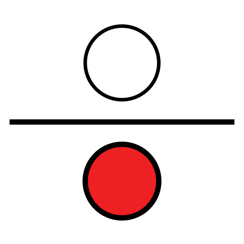 Fracción indicando en rojo el denominador