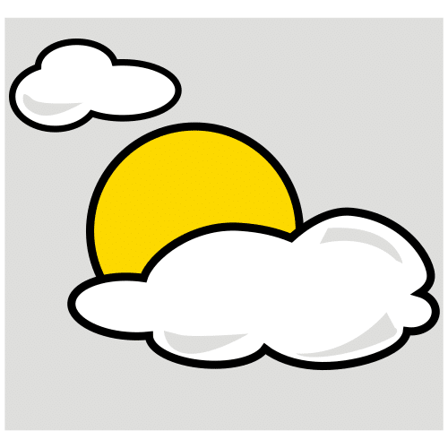Pictograma que representa tiempo nublado y soleado