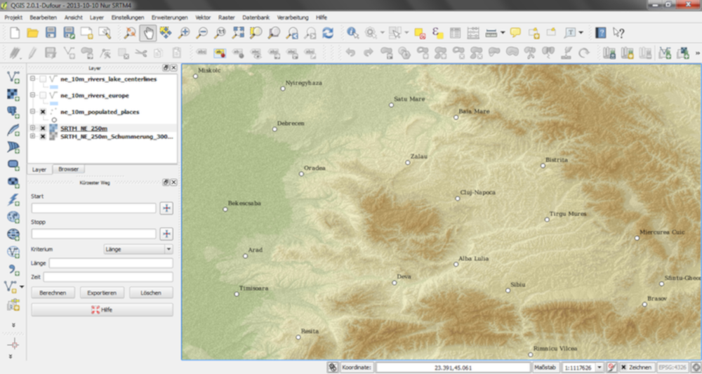 Mapa con varias capas de información