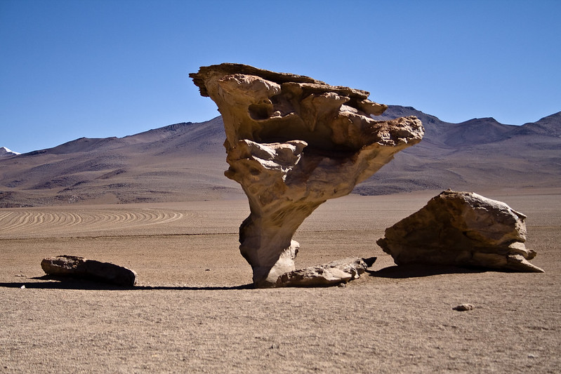 Fotografía dunha forma de erosión eólica