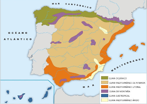 Mapa dos climas de España