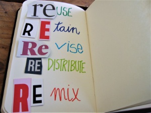 Imaxe que contén as 5 R nun caderno