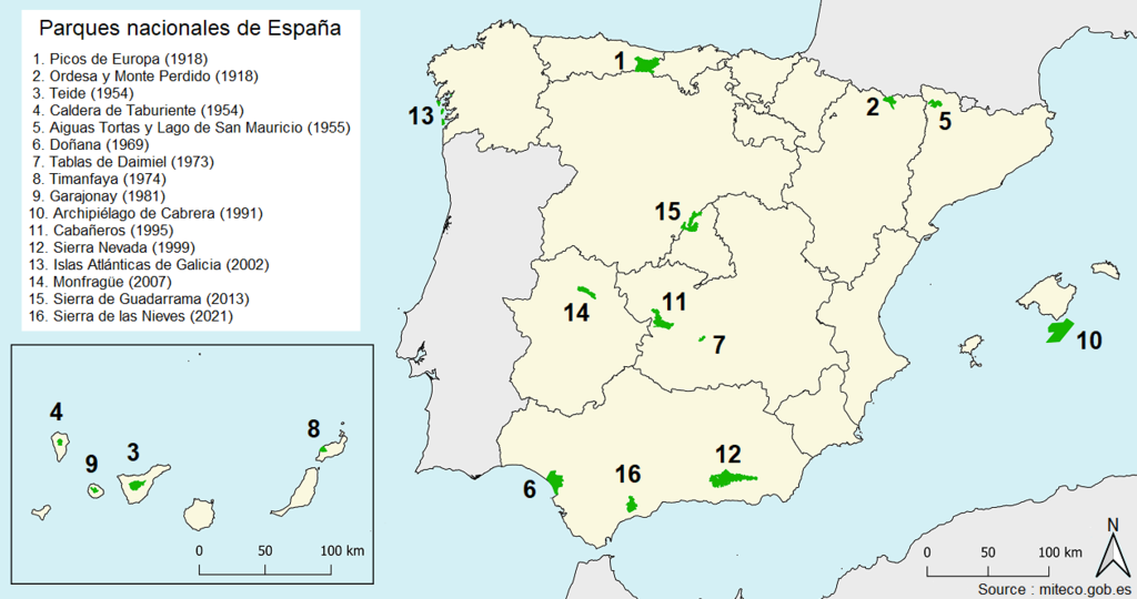 Parques Nacionais en España, De Silassouille - Trabajo propio, CC BY-SA 4.0