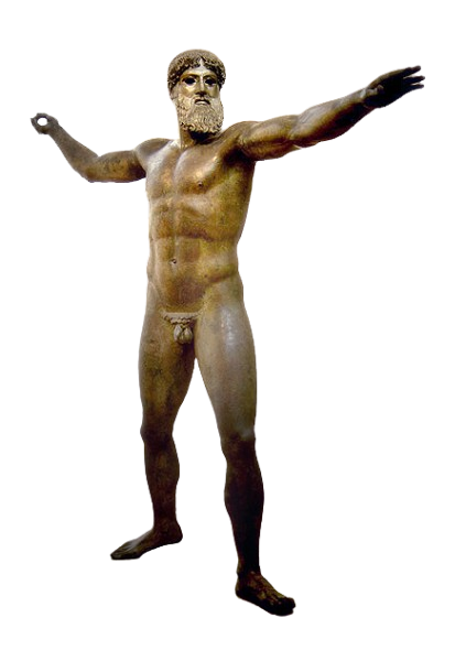 Poseidón lanzando o tridente